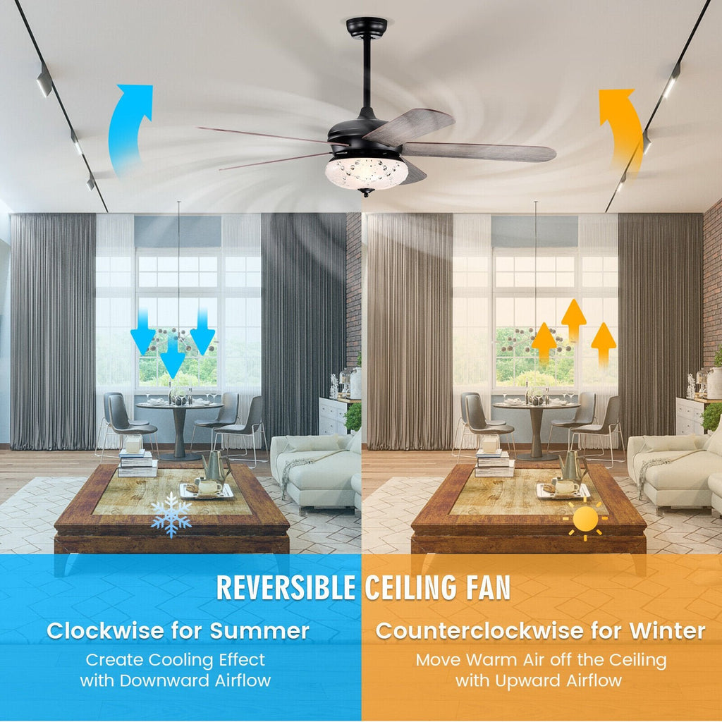 52-Zoll-Deckenventilator mit Fernbedienung – Eiche
