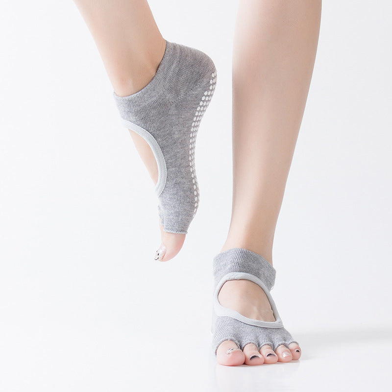Sport-Yoga-Fitnesssocken mit Zehentrennern – rutschfeste Performance-Socken