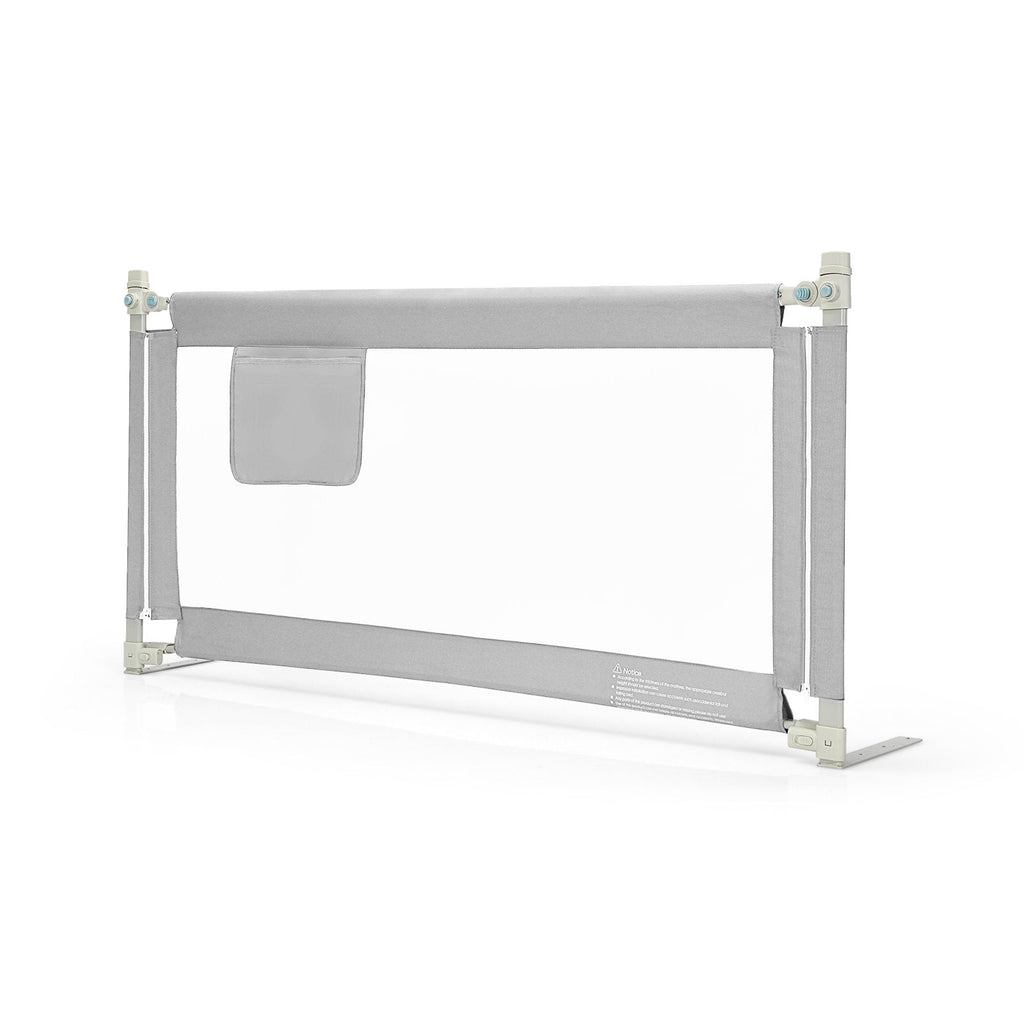 Barrière de lit bébé à levage vertical pour tout-petits, 57 pouces, avec verrouillage – grise