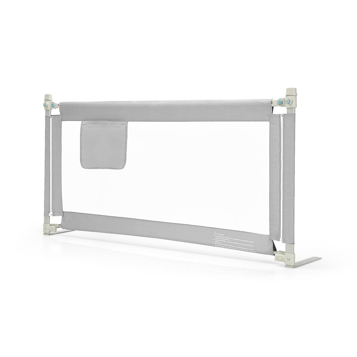 Barrière de lit bébé à levage vertical pour tout-petits, 57 pouces, avec verrouillage – grise