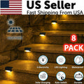 Solar Deck Lights Outdoor — 8-Pack Waterproof LED Step & Stair Lamps