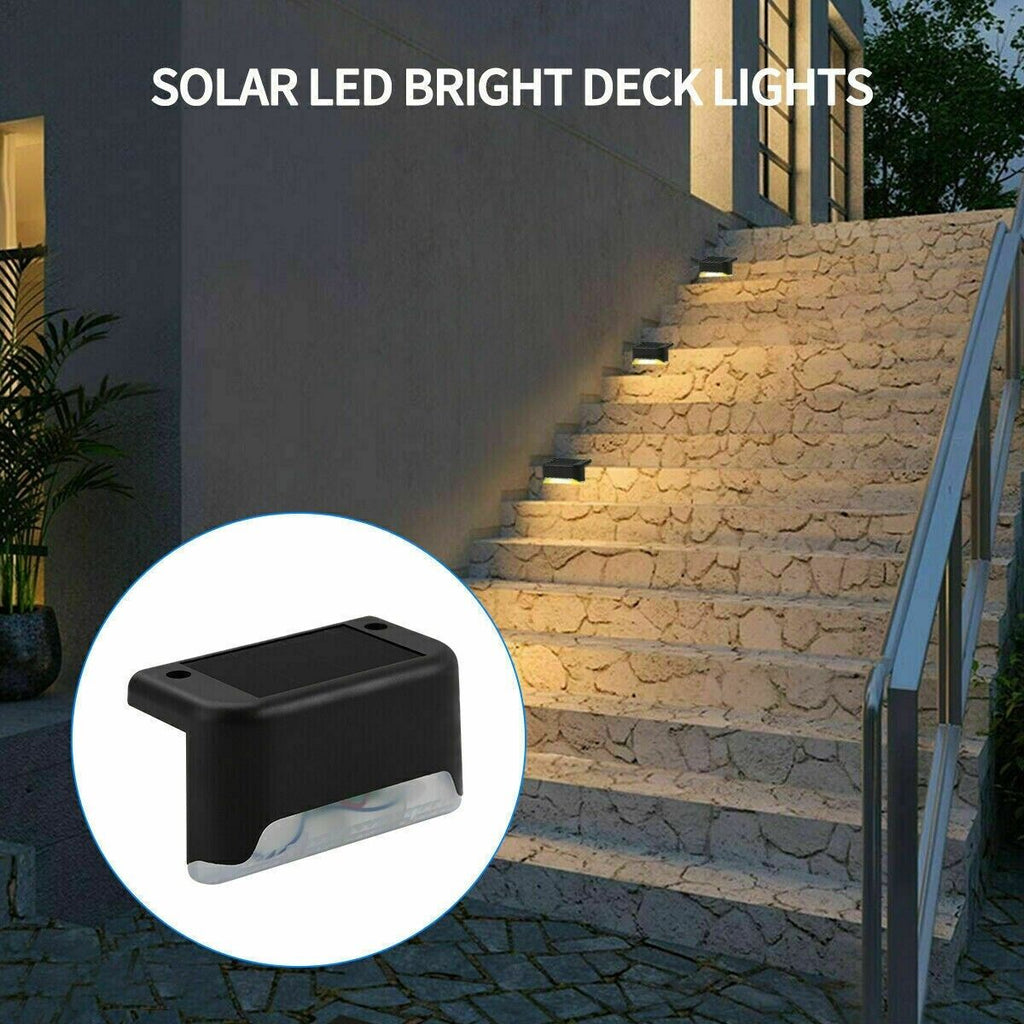 Solar Deck Lights Outdoor — 8-Pack Waterproof LED Step & Stair Lamps