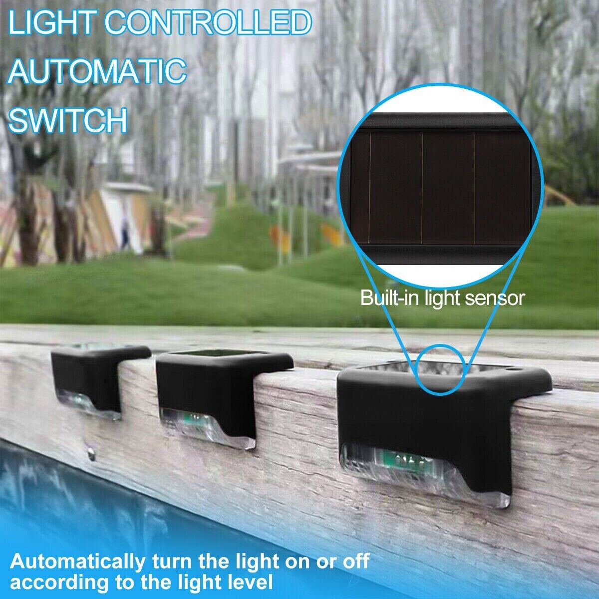 Solar Deck Lights Outdoor — 8-Pack Waterproof LED Step & Stair Lamps