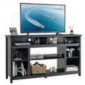 Mueble de TV de 58 Pulgadas, Centro de Entretenimiento con Estantes Abiertos Ajustables-Negro