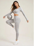 Damen-Yogahose in Pfirsich mit weitem Hüftbereich – Fitness-Leggings für Training und Sport
