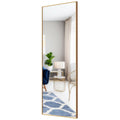 Espejo de cuerpo entero de 59 pulgadas, espejo rectangular grande para dormitorio - Dorado
