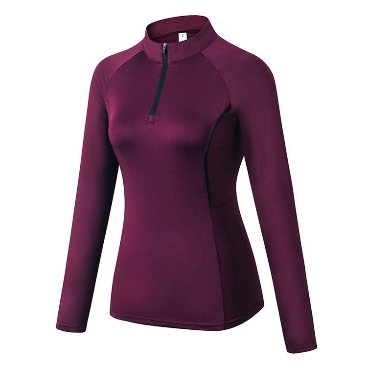 Pull de yoga à col montant pour femme – Haut d’entraînement fitness à manches longues