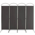 Séparateur de pièce pliable 4 panneaux de 1,9 m pour bureau, salon - Gris