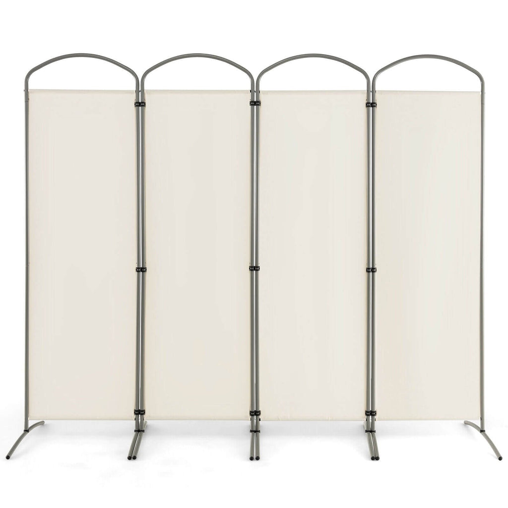 Divisor de ambientes plegable de 4 paneles de 6.2 pies para oficina en casa o sala de estar - Blanco