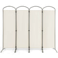 Divisor de ambientes plegable de 4 paneles de 6.2 pies para oficina en casa o sala de estar - Blanco