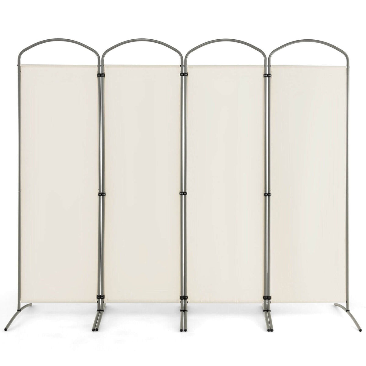 Divisor de ambientes plegable de 4 paneles de 6.2 pies para oficina en casa o sala de estar - Blanco