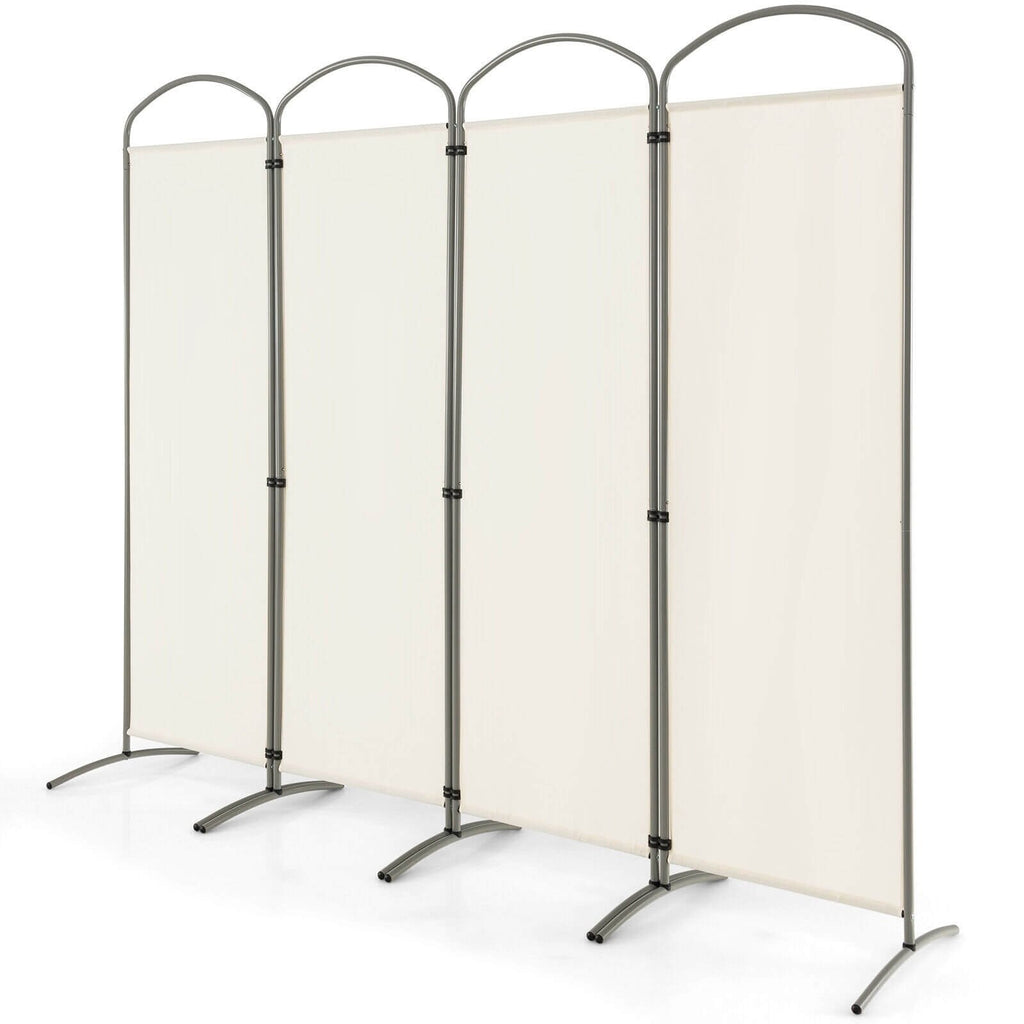 Divisor de ambientes plegable de 4 paneles de 6.2 pies para oficina en casa o sala de estar - Blanco
