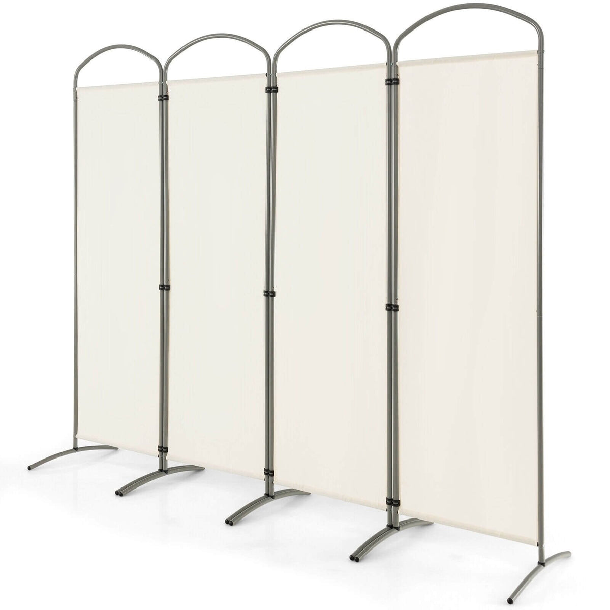 Divisor de ambientes plegable de 4 paneles de 6.2 pies para oficina en casa o sala de estar - Blanco