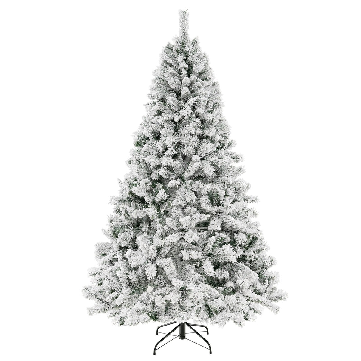 Sapin de Noël enneigé de 7 pi avec structure à mise en forme rapide en 3 minutes, 956 branches et 450 DEL blanc chaud