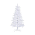 180 cm weißer, beflockter Weihnachtsbaum mit 383 weichen PE-Spitzen, 300 zweifarbigen LEDs und Timer