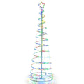 Sapin de Noël lumineux en spirale de 1,83 m avec 135 LED, étoile au sommet, commande par application et piquets de sol