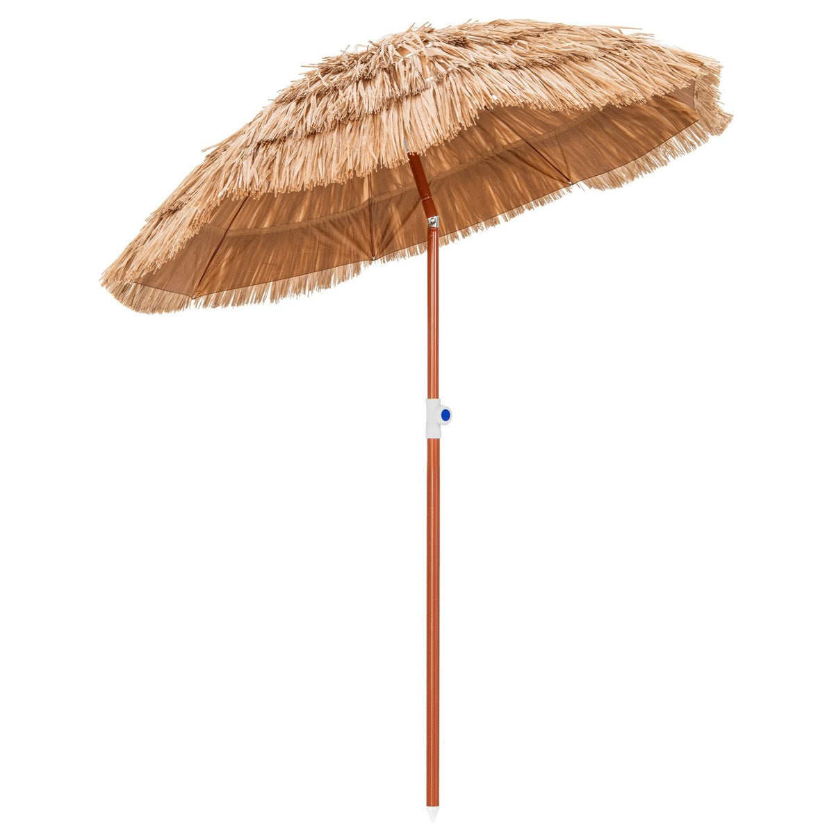 Parasol de terrasse en chaume de 1,80 m avec fonction d'inclinaison et sac de transport