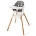 Chaise haute convertible 6-en-1 avec harnais de sécurité et plateau amovible – Blanc