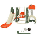 6-in-1 Kleinkind-Rutsche und Schaukelset mit Ballspielen – Orange