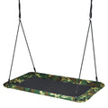 Columpio tipo plataforma para árbol de 60 pulgadas para exteriores con 2 correas para colgar - Camuflaje