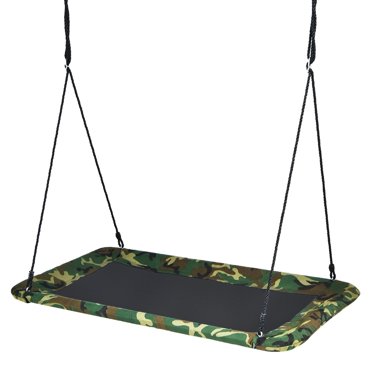 Columpio tipo plataforma para árbol de 60 pulgadas para exteriores con 2 correas para colgar - Camuflaje