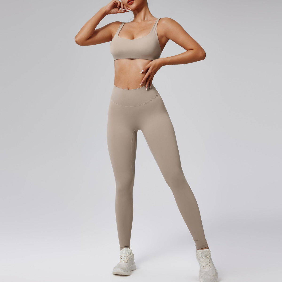 Schnelltrocknendes High-Waist-Laufset für Damen – Zweiteiliges Sport- und Trainingsoutfit