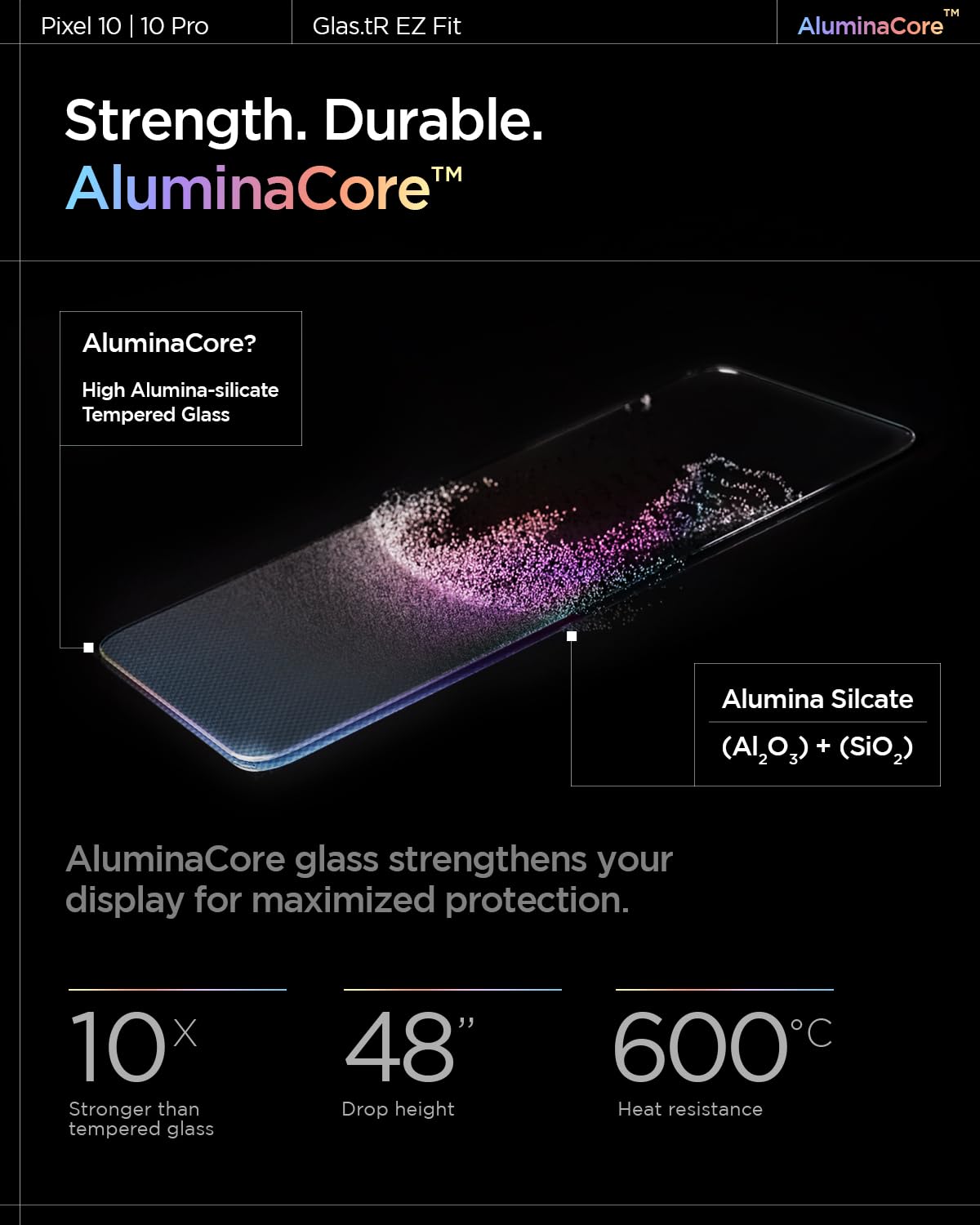 Spigen AluminaCore 強化ガラスフィルム [GlasTR EZ FIT] Pixel 10 Pro / Pixel 10 / Pixel 9 Pro / Pixel 9 対応 [2枚入り] アルミ強化 耐久性・耐衝撃性 🍁 All In One Marketplace Canada