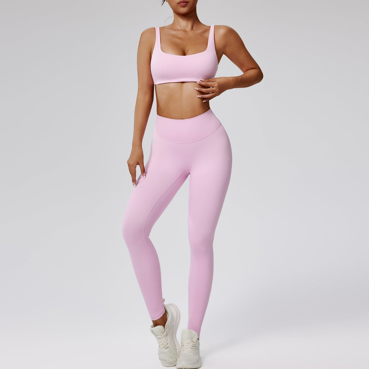 Schnelltrocknendes High-Waist-Laufset für Damen – Zweiteiliges Sport- und Trainingsoutfit