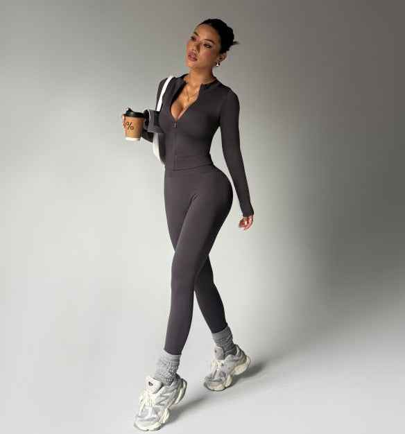 Damen-Yoga-Set mit hoher Taille – modisches, lässiges Sport- und Trainingsoutfit