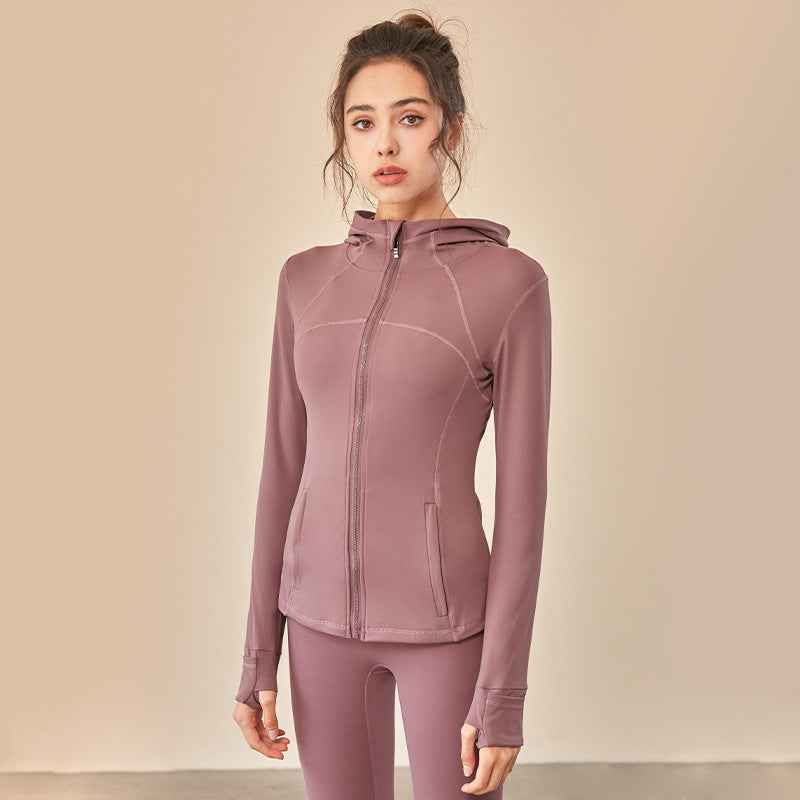 Damen-Sportbekleidung mit Kapuze – Atmungsaktive Trainingsjacke