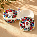 Handmade Ceramic Olive Oil & Za'atar Dish Set – 4.5 × 9.5 in