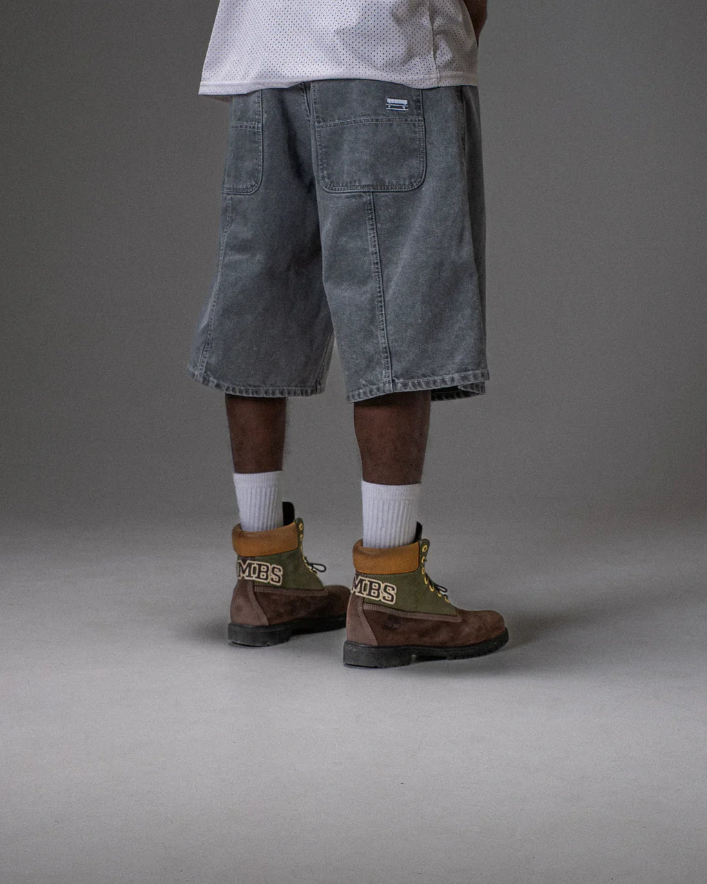 Bermudas vaqueras holgadas '3 Stripes' de Jacker - Gris
