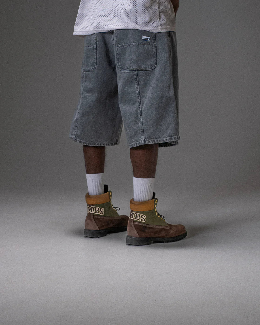 Bermudas vaqueras holgadas '3 Stripes' de Jacker - Gris