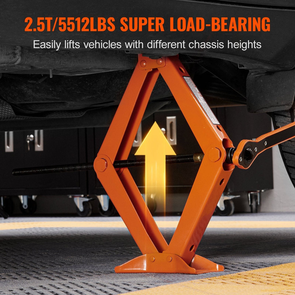VEVOR Scissor Jack, 2.5 Ton 5512 Lbs Scissor Car Jack,  Lifting Range Green Sir Loin