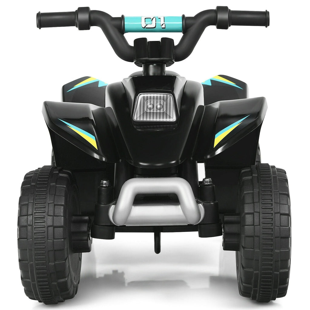 Cuatrimoto eléctrica infantil de 6 V con motor de 12 000 RPM y 45 minutos de autonomía, negra