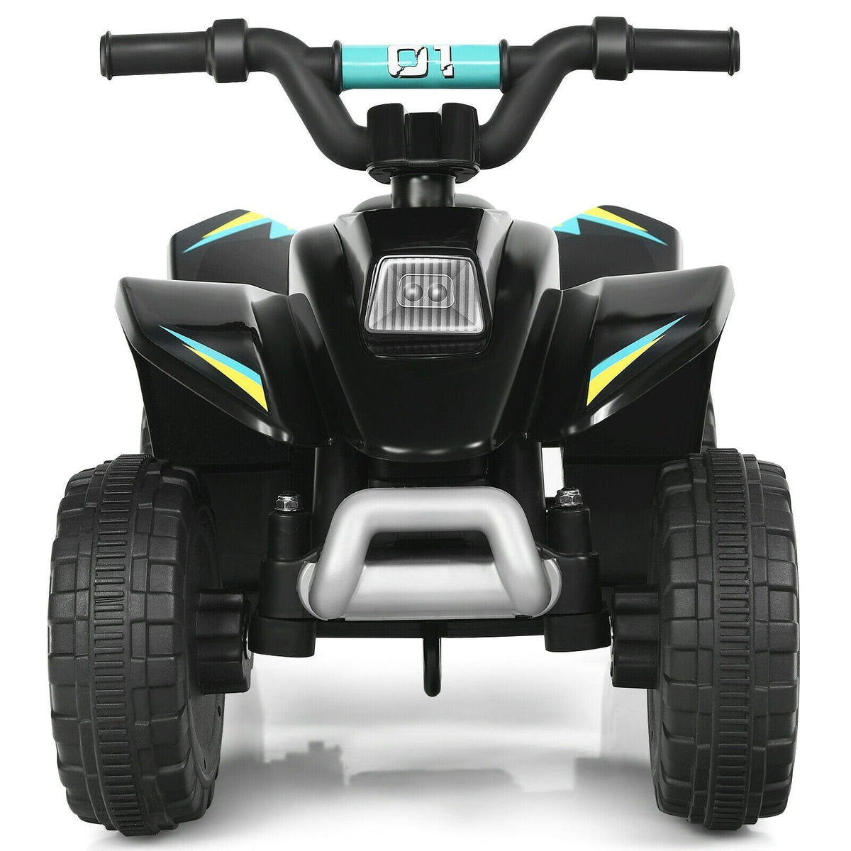 Cuatrimoto eléctrica infantil de 6 V con motor de 12 000 RPM y 45 minutos de autonomía, negra