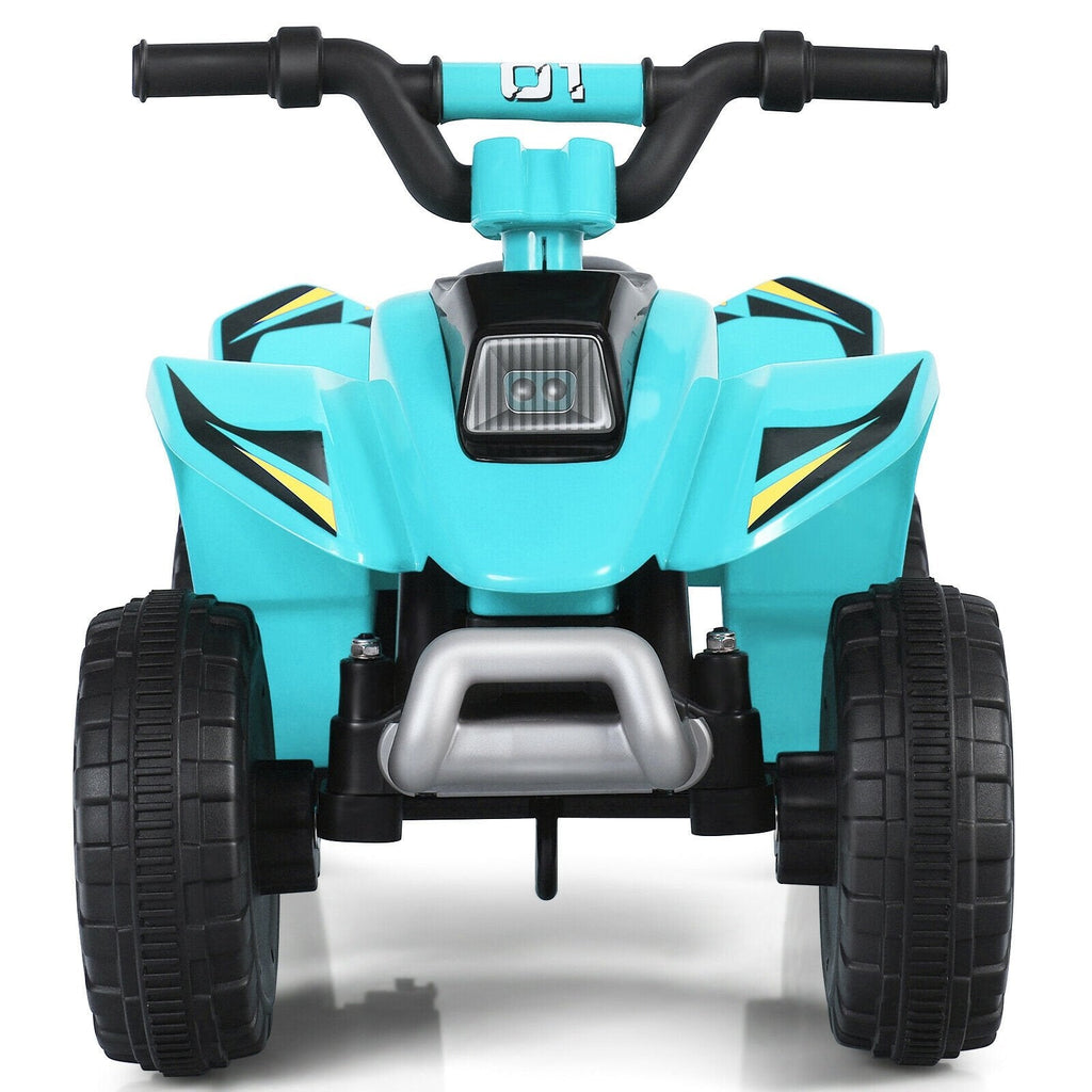 Cuatrimoto eléctrica infantil de 6 V con asiento bajo y ruedas resistentes al desgaste, azul