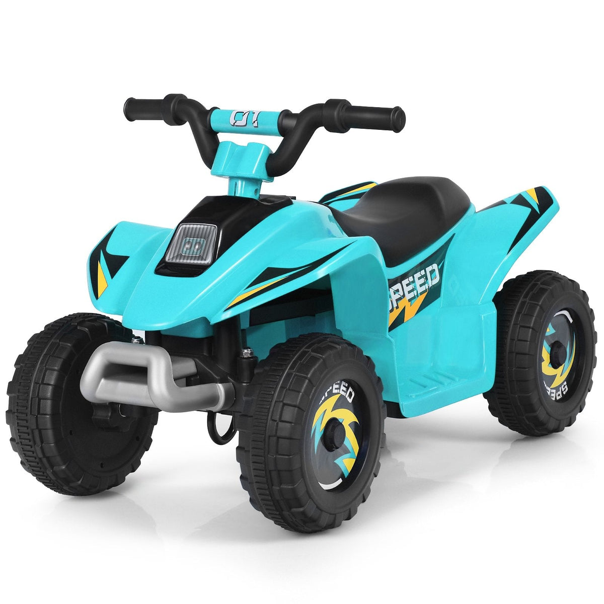 Cuatrimoto eléctrica infantil de 6 V con asiento bajo y ruedas resistentes al desgaste, azul