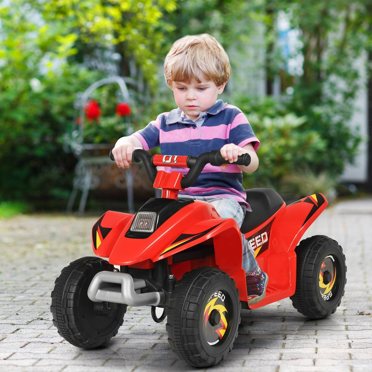 6V Elektro-Kinder-Quad mit Vorwärts- und Rückwärtsgang und 66 lb Tragkraft, Rot
