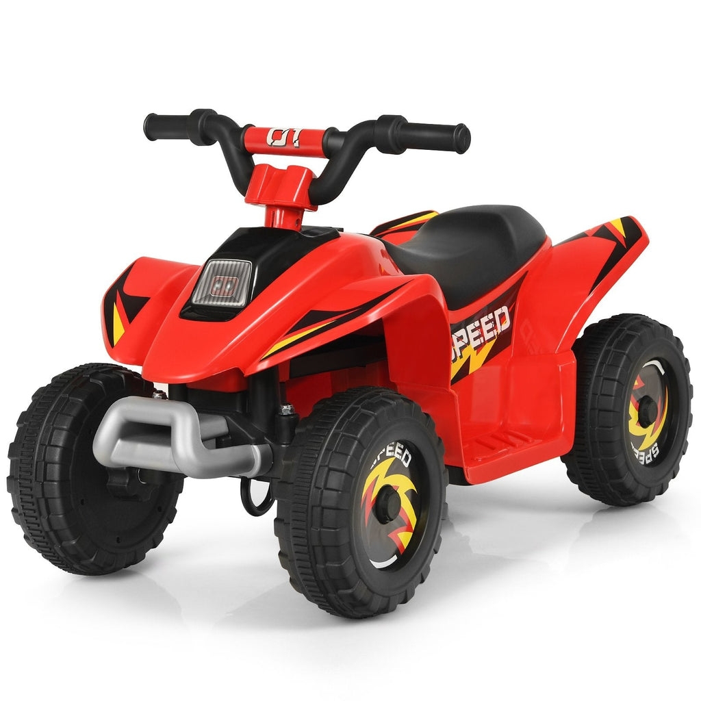 6V Elektro-Kinder-Quad mit Vorwärts- und Rückwärtsgang und 66 lb Tragkraft, Rot