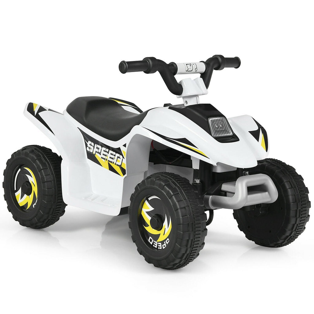 6V Elektro-Kinder-Quad mit gepolstertem Sitz und rutschfesten Fußstützen, Weiß