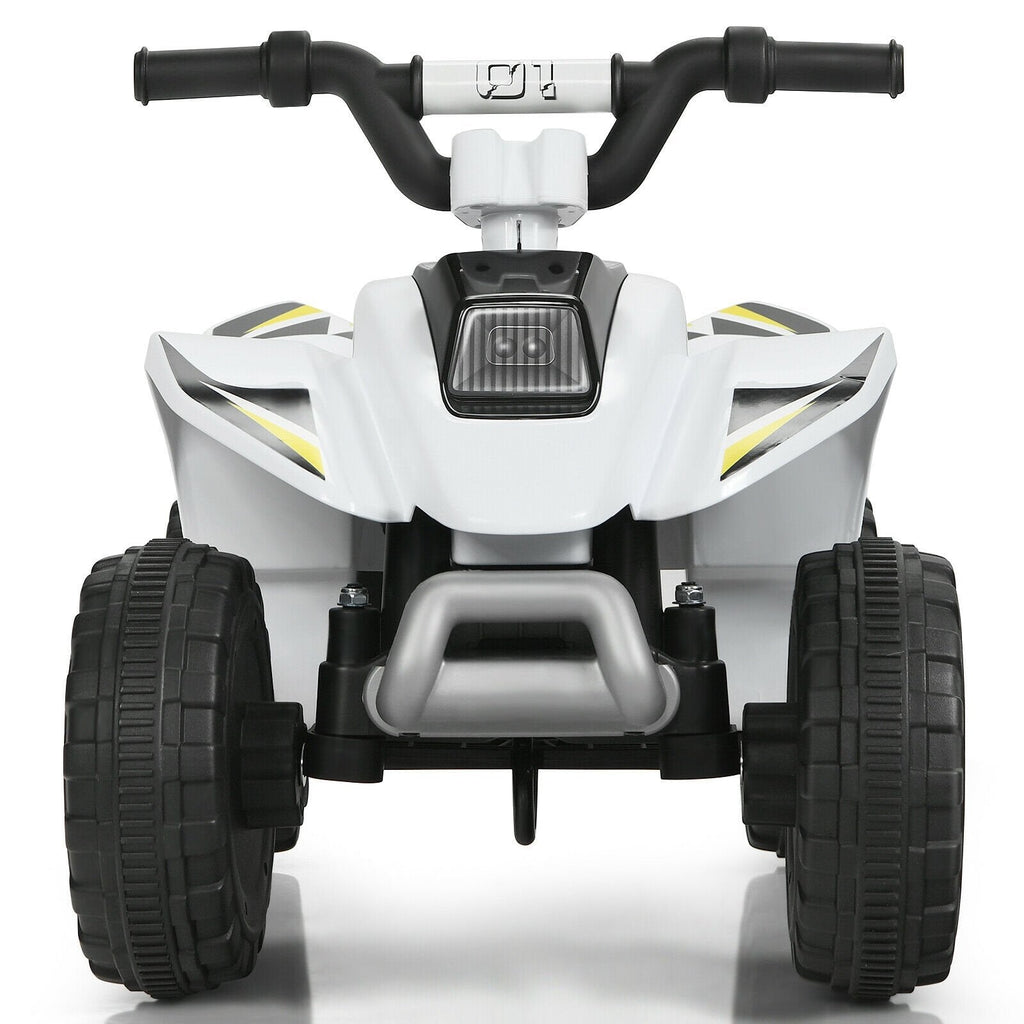 6V Elektro-Kinder-Quad mit gepolstertem Sitz und rutschfesten Fußstützen, Weiß