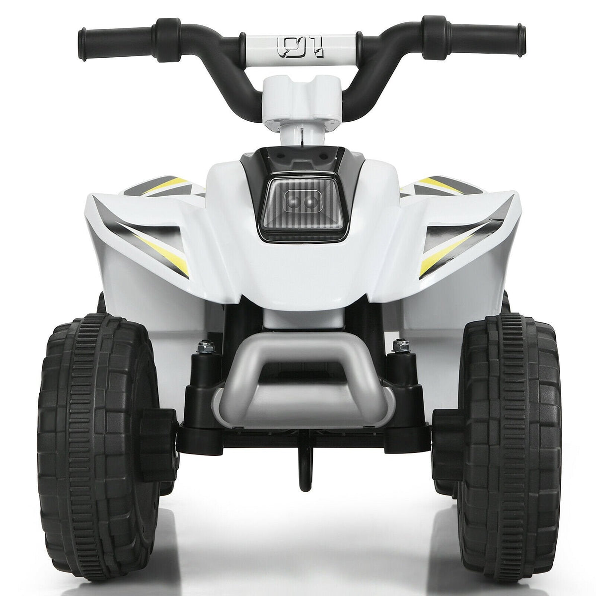 6V Elektro-Kinder-Quad mit gepolstertem Sitz und rutschfesten Fußstützen, Weiß