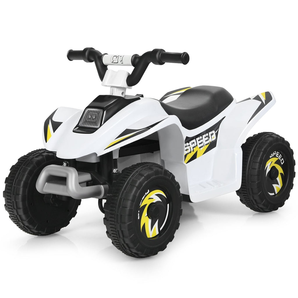 6V Elektro-Kinder-Quad mit gepolstertem Sitz und rutschfesten Fußstützen, Weiß