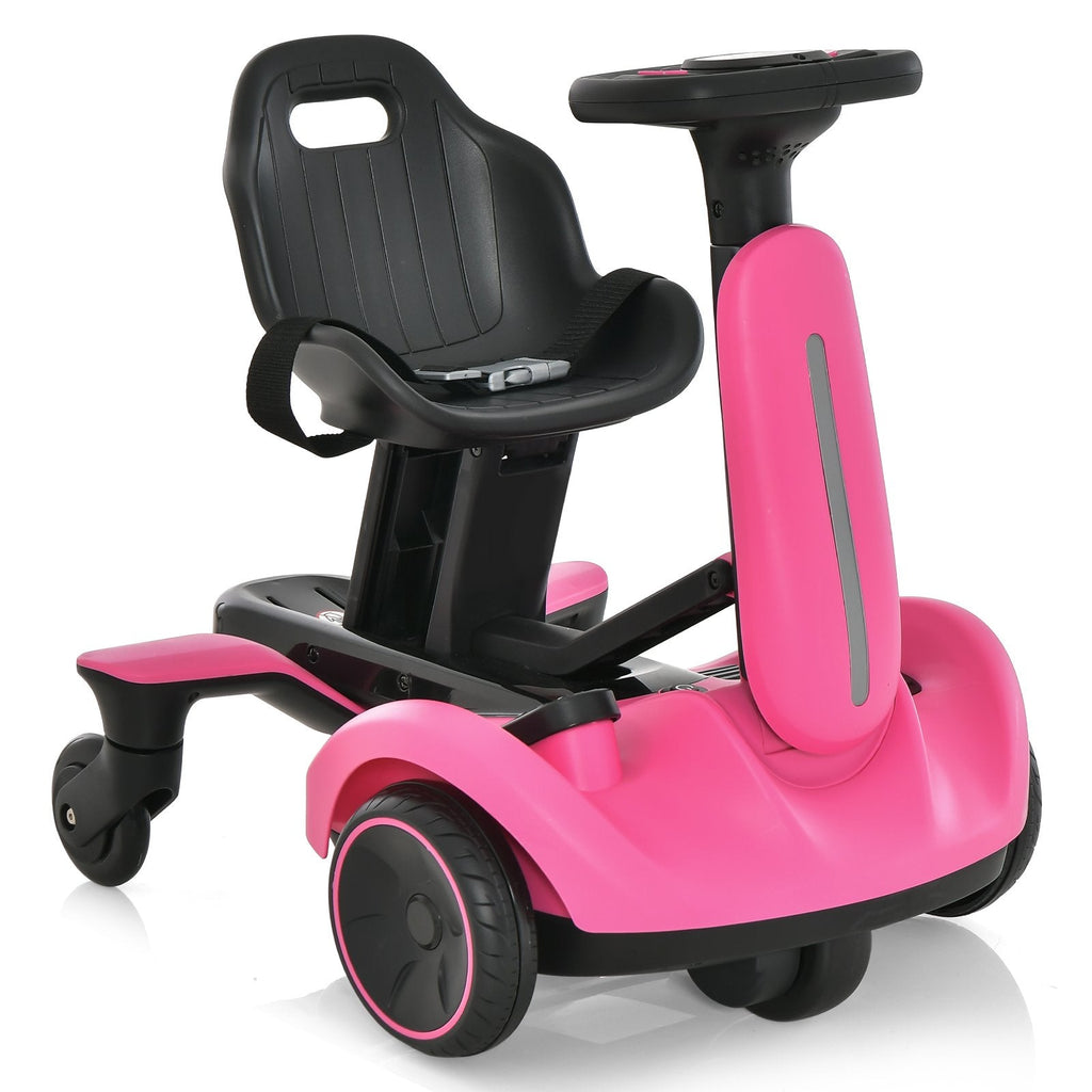 Coche de derrape para niños de 6 V con batería de 6 V y 5 Ah y de 1 a 2 horas de autonomía, rosa