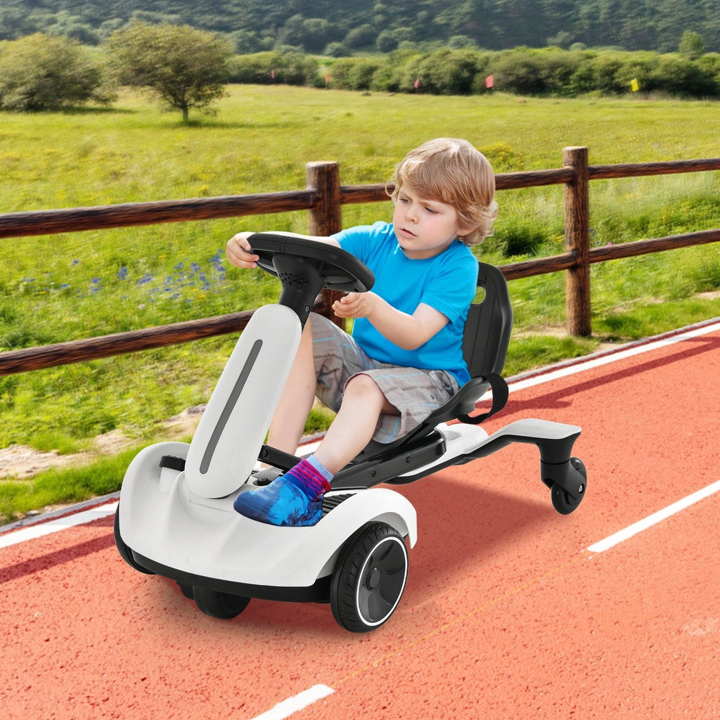 6V Kinder-Drift-Auto mit 9 kg Rahmen und 85 cm verlängerter Länge, Weiß
