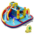 7-in-1 Inflatable Water Slide Park with Splash Pool and 735W Air Blower, Ages 3 to 12