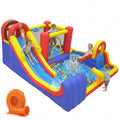 Aufblasbarer 7-in-1-Wasserpark mit Surf-Rutsche, Planschbecken und 750-W-Gebläse
