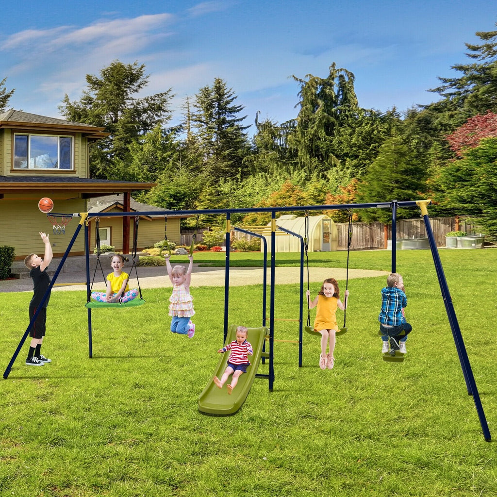 7-in-1 stabiles Outdoor-Schaukelset in A-Form für den Garten