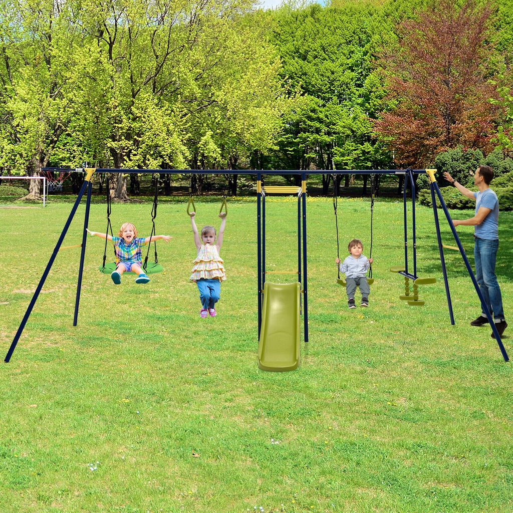 7-in-1 stabiles Outdoor-Schaukelset in A-Form für den Garten